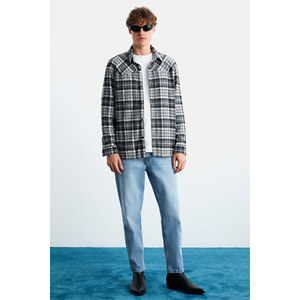GRIMELANGE Alleni Men's Cotton <b>Shirt</b> Collar Relaxed Flannel <b>Shirt</b> - Product Image 2