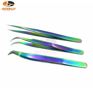 แหนบขนตาปลอมแบบกึ่งโค้งทำจากสเตนเลสสตีลใช้มือทดสอบฉลากส่วนตัวกำหนดโลโก้ได้เอง - Product Image 4