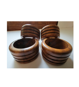 Servilletero de madera de acacia, forma redonda, tamaño personalizado, utensilios de cocina y uso de restaurantes para color madera oscura - Product Image 2