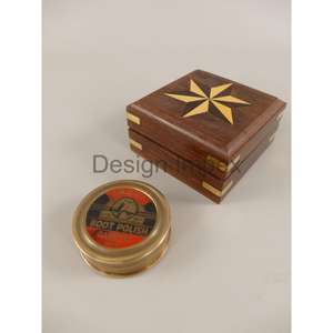 เข็มทิศทองเหลืองปรับแต่งได้พร้อมกล่องเข็มทิศทะเลของที่ระลึกกล่องของขวัญโปรโมชั่น - Product Image 1