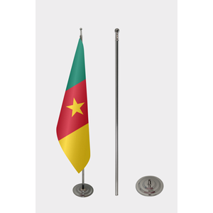 Customizable Official Cameroon Indoor <b>Flag</b> Digital Printing Aluminum Fiberglass <b>Pole</b> Satin Nylon Plastic Vinyl Silk Materials - Product Image 2
