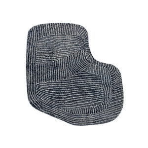 Alfombras de Lana y Viscosa con Diseño Abstracto, Tejidas a Mano, en Gris y Negro 'Pathways' para Uso Doméstico-Tnq-1300 - Product Image 1