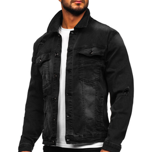 Vestes en jean non doublées à coupe Cowboy pour hommes, taille-XXL-Veste universitaire décontractée chaude d'hiver en denim - Product Image 3