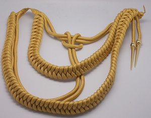 Aiguillette en soie jaune britannique gland Mylar cordon tressé coton matériau mixte avec pointe en laiton maille pour robe uniforme ou sacs - Product Image 5