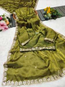 Indian Boutique Most Selling Elegant Stylish Fancy saree Viscous Fabric Exclusive Sequence Work <b>Sari</b> <b>Blouse</b> Fancy Ethnic wear - Product Image 6