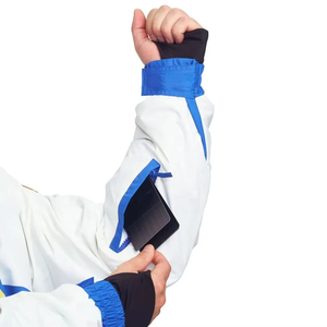 Traje de esquí impermeable de color liso 100% poliéster con capucha, abrigo informal de ajuste holgado, cortavientos con cremallera, para snowboard, transfronterizo. - Product Image 4