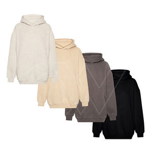 Sudaderas con capucha con logotipo personalizado para mujer, Jersey holgado con bordado liso, sudaderas de algodón 100%, sudaderas con capucha extragrandes para mujer - Product Image 4