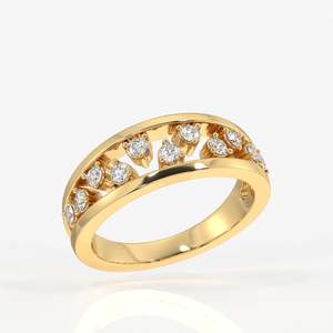Bague de mariage élégante en argent sterling avec diamant moissanite, motif floral, collection Floral Bliss - Product Image 2