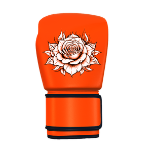 Guantes duraderos de artes marciales y boxeo con cierre de gancho y bucle con diseño de loto naranja para hombres y mujeres - Product Image 1