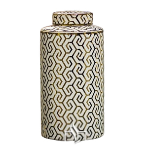 Lot de 2 pots à gingembre décoratifs de luxe faits à la main avec couvercle en aluminium métal pour maison hôtel mariage occasion pot à gingembre - Product Image 5