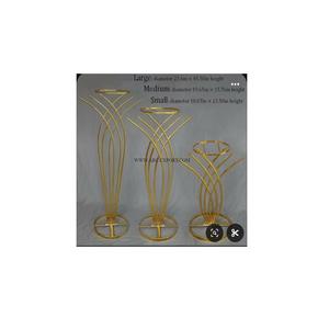 Juego de 3 soportes Harlow de decoración de flores de latón y Metal pulido dorado, diseño atractivo, diferentes tamaños, decoración del hogar, soporte Harlow - Product Image 1