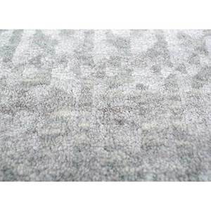 Aakar by Kavi Eskm-11 Abstract Pattern Wool & Bamboo Silk <b>Rug</b> Grey & <b>Black</b> Hand Knotted for Home Use - Product Image 3