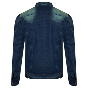 Veste en jean décontractée pour homme, coupe slim, col montant, à capuche, vintage, de haute qualité, prix bas, service OEM - Product Image 6