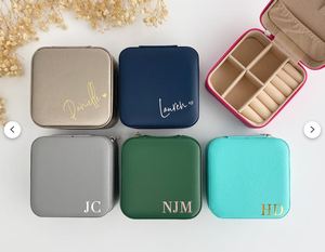 Venta superior nuevo Retro cuadrado cuero bordado joyero organizador viaje avanzado multifuncional lápiz labial caja de almacenamiento - Product Image 5