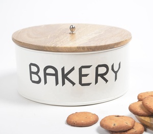 Customised Text Galvanized Iron Wide Storage <b>Jar</b> Bakery Use <b>Spice</b> Honey Freshness Free Logo Techniques Manufacturer Wholesaler - Product Image 2