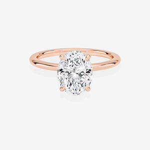 Anillo de Compromiso Petite Solitaire con Diamante Ovalado Cultivado en Laboratorio, Anillo de Oro de 18K - Product Image 6