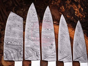 Ensemble de couteaux de cuisine \ Chef de cuisine à lame fixe en acier damas fait à la main personnalisé ensemble de couteaux 5 pièces - Product Image 4