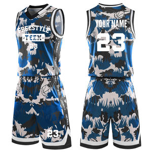 ชุดกีฬาบาสเก็ตบอลแขนกุดโพลีเอสเตอร์เสื้อเจอร์ซีย์พิมพ์ลายสำหรับผู้เล่น - Product Image 4