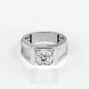 Anillo de Compromiso Único para Hombre en Oro de 18K con Diamante Moissanite Corte Portugués, Joyería Exclusiva - Product Image 6