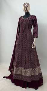 High Quality Women's Designer Faux Georgette Anarkali <b>Suit</b> Attractive Indian Pakistani Traditional Festival Wear with Salwar - Product Image 6