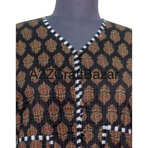 Chaqueta de Mujer Hecha a Mano, 100% Algodón Orgánico, Ecológica, Reversible, de Secado Rápido, Acolchada, Transpirable, de Alta Calidad, con Cuello en V - Product Image 2