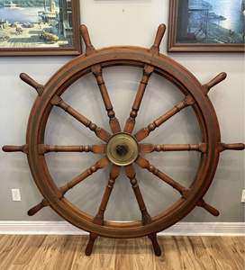 Timón de Barco de Madera con Acabado de Lujo |   Artesanía de Calidad Hecha a Mano |   Fabricante Mayorista a Granel - Product Image 1