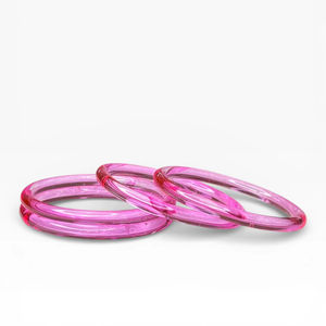 Bracelet élégant en verre facetté de couleur rose émeraude, tendance pour femmes, léger, prix de gros - Product Image 1