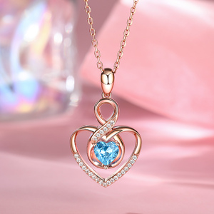 จีลูเลียสร้อยคอเงินสเตอร์ลิงรูปหัวใจอินฟินิตี้ประดับเพชรซิร์คอน - Product Image 4