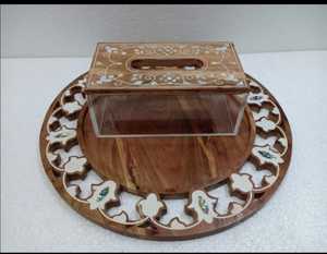 Exquisite Acrylic <b>Storage</b> Gift Box with MOP Inlay Wood Lid Ideal for Luxury Home Decor, Parties, and Ramadan Gifts - Product Image 4