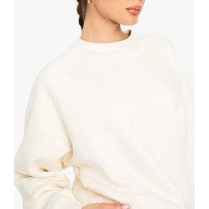 Sweat-shirt décontracté pour femme de haute qualité, sur mesure, 100% coton molletonné, séchage rapide, respirant, manches longues, surdimensionné, pour l'hiver - Product Image 2