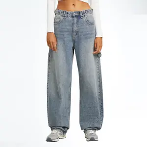 Новейшие дизайнерские свободные джинсы для женщин, 2024/высокое качество, оптовая продажа, дешевая цена, Настраиваемые джинсовые брюки