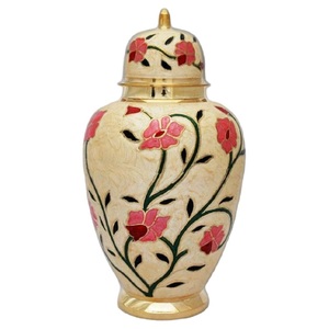 Urnas de cremación para adultos de latón de alta calidad con Peltre y acabado de color púrpura para cenizas humanas Urnas funerarias de metal Premium - Product Image 6