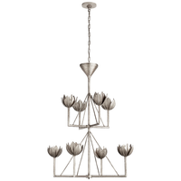 Lampe à suspension moderne en métal avec abat-jour floral Décoration de la maison Lampe de plafond Lustres suspendus pour la maison