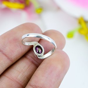 Bague en argent sterling 925 avec topaze mystique naturelle |   Bague artisanale en pierres précieuses mystiques colorées pour femmes |   Bijoux en gros - Product Image 3