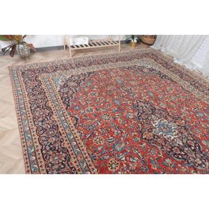Turkish <b>Runner</b> Rug 0.8x12.6 ft, <b>Red</b> Floral Vintage Wool Rug - Product Image 4