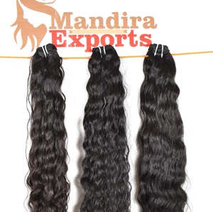 100% indien pas cher aucun traitement chimique cuticule aligné vendeur vierge noir profond ondulé temple indien extensions de cheveux humains - Product Image 3
