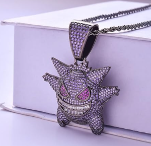 Elegant Diamond Rapper Gemstone Custom Pendant Necklace Full Iced Bling Chain Fashion Hip Hop Style Wholesale Zinc Alloy Silver - Product Image 2