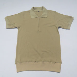 เสื้อโปโลผู้ชายแขนสั้นแบบซิปครึ่งตัว สีพื้น ผ้าฝ้าย 100% คุณภาพสูง ผลิตตามสั่ง ขายส่ง - Product Image 1