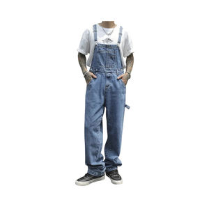 Salopette en jean ample pour homme, style streetwear, avec logo personnalisé - Product Image 1