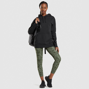 Jersey de algodón grueso y grueso personalizado para mujer, sudadera recortada de gran tamaño con capucha y logotipo de letras bordadas, cuello con capucha de tela polar de talla grande - Product Image 6