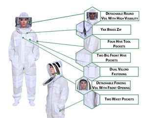 Costume d'abeille à trois couches costume d'apiculture à 3 couches costume d'apiculture ventilé suite d'apiculture de haute qualité - Product Image 3