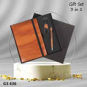 Premium Design Customized Business Logo Leather Hardcover <b>Notebook</b> Best Color Diary, Keychain <b>and</b> <b>Pen</b> Gift <b>Set</b> - Product Image 6