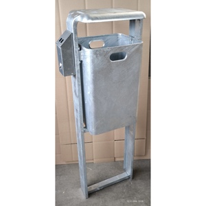 Contenitore per rifiuti -Arial-, 40 litri, in acciaio, con tetto, da interrare nel cemento - Product Image 1