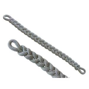 Cordons de chapeau tressés argentés en gros, fournisseur de cordons de chapeau uniformes, cordon de chapeau torsadé en or, cordon de chapeau torsadé en soie noire - Product Image 1