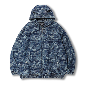Sudadera con Capucha Personalizada de Hip Hop con Estampado de Camuflaje, 100% Algodón, Azul Claro, Invierno, Diseño Ecológico con Bolsillo, Sudadera para Hombre - Product Image 2