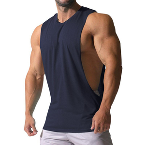 Débardeur sans manches pour homme de haute qualité 100% coton respirant pour la salle de sport, le fitness, le sport, uni, tricoté - Product Image 2