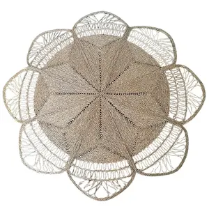 Vietnam Supplier Hand Woven Kitchen Area Rug, Hand Braided Round Outdoor Decoration Hand Knotted Round Seagrass Rug