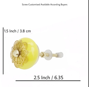 Laiton marocain filigrane fleur boutons en céramique armoire industrielle poignée tire pour chambre commode salon cuisine armoire - Product Image 3