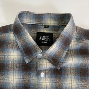 Veste en flanelle brodée à boutons-pression pour homme, coupe sur mesure, ourlet brut, chemise à carreaux, 100 % coton, vêtement d'extérieur automne - Product Image 5