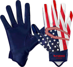 Gants de football professionnels pour adultes, en Spandex/Polyester, couleur et logo personnalisables, dernier design, respirants et résistants - Product Image 4